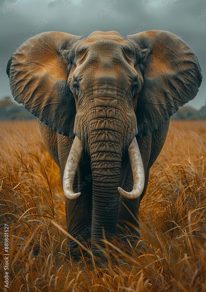 Fototapeta premium Elephants, the majestic giants of the savannah, are truly remarkable creatures