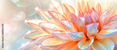 Closeup of a blooming flower, highlighting sepals, detailed and vibrant, peaceful natural elements
