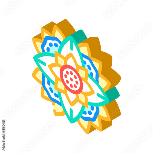 mandala buddhism isometric icon vector. mandala buddhism sign. isolated symbol illustration