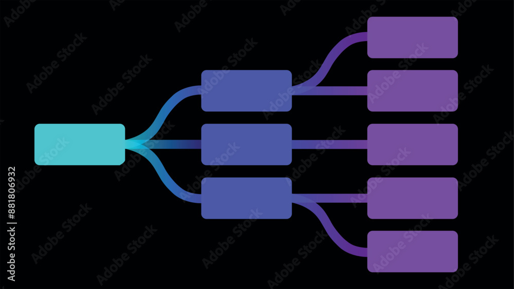 Graphic chart from blocks and connections. Stylish template for ...