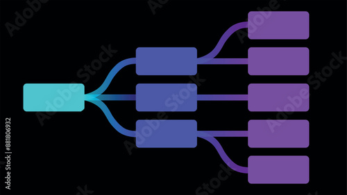 Graphic chart from blocks and connections. Stylish template for creating diagrams, charts, scheme, diagrams, connections, layout, banner, sequences, filling in data, logical chains, infographics