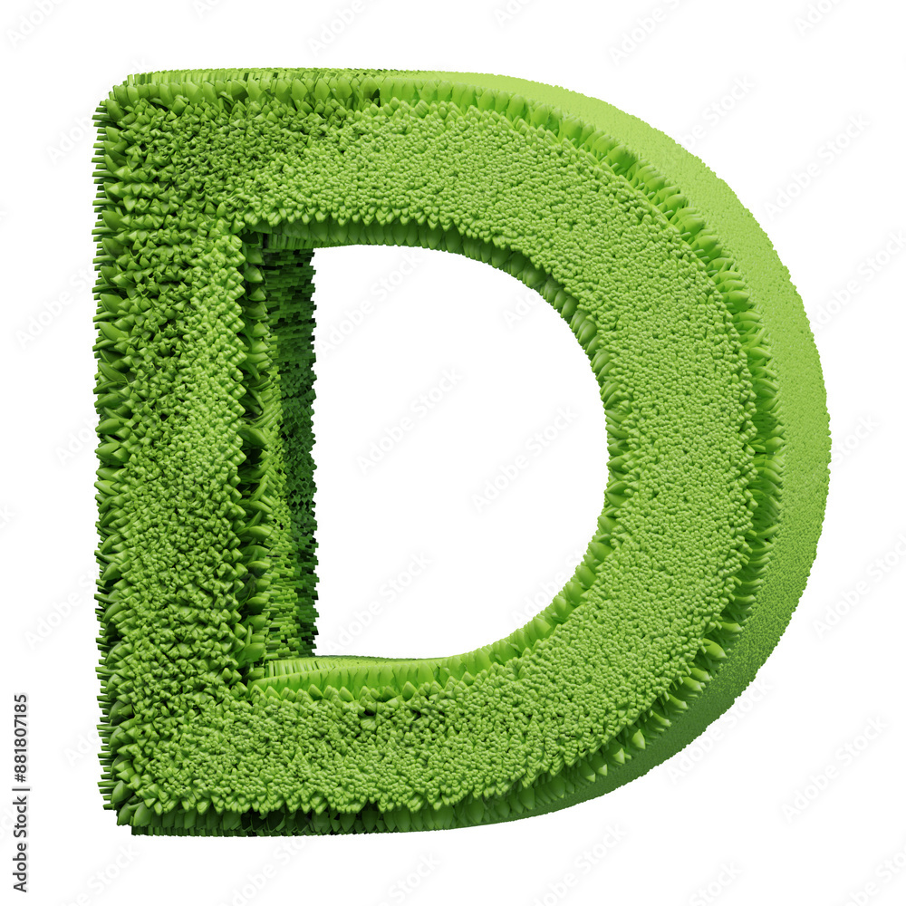 green grass letter d 3d illustration green grass letter d 3d illustration