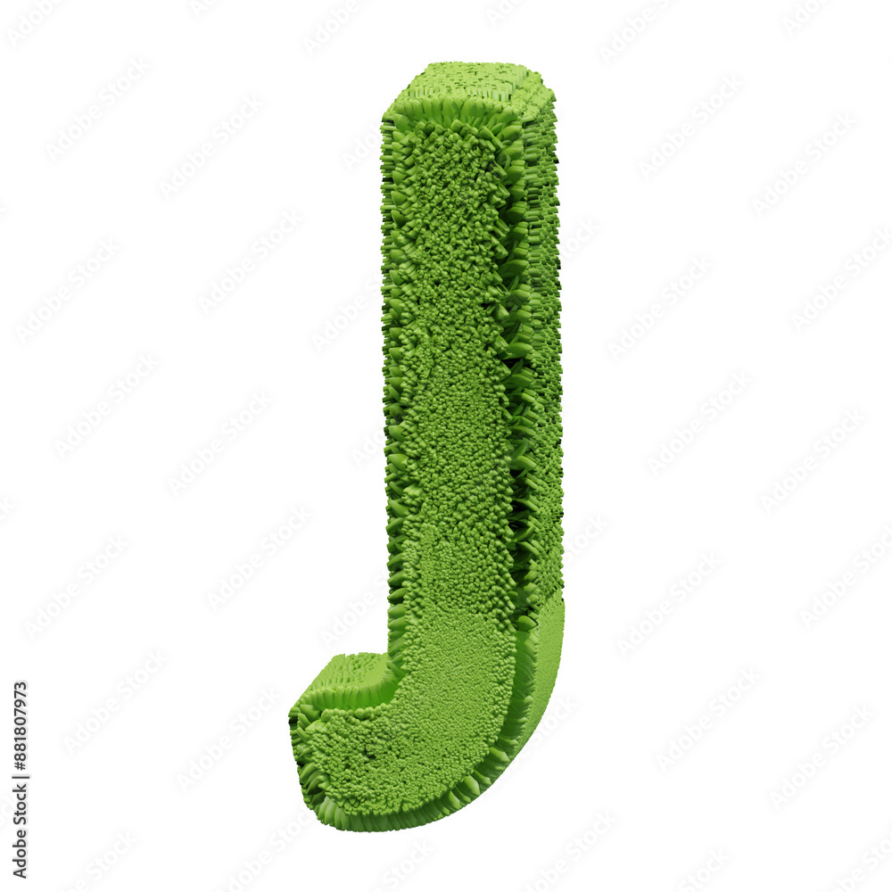 green grass letter j 3d illustration green grass letter j 3d illustration