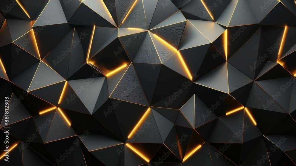 Dark black background with golden geometric lines texture. Dark black background with golden geometric lines texture.