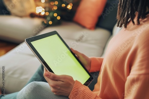 Shot of a unrecognizable woman using her tablet at home Technology is enabling our need to be mobile photo