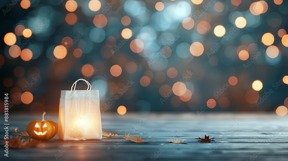 Glowing Halloween-themed scene with a lighted lantern and small pumpkin against a bokeh background, creating a festive and magical atmosphere. Glowing Halloween-themed scene with a lighted lantern and small pumpkin against a bokeh background, creating a festive and magical atmosphere.