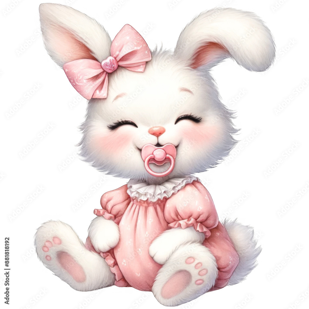 Cute bunny with a pacifier Cute bunny with a pacifier