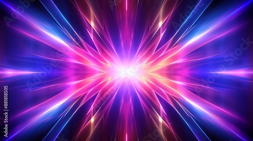 Flash star rays abstract background design. Explosive light speed rays effect poster. Flash of bright light concept wallpaper. Digital illustration art. AI artwork. 