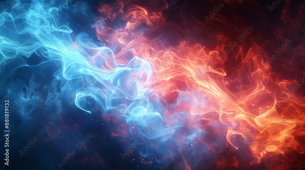 Abstract Blue and Orange Flames Abstract Blue and Orange Flames