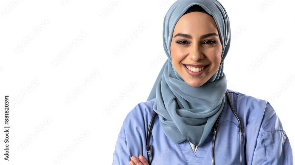 PNG Image of A hijab female doctor PNG Image of A hijab female doctor