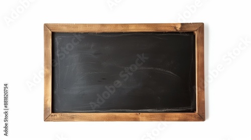 Blackboard in wooden frame isolated on a white background. Black chalkboard background texture © Yeivaz