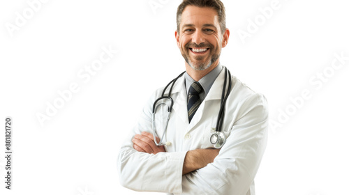 PNG of a male doctor wear a lab coat