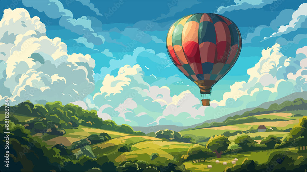 Naklejka premium hot air balloon in the air