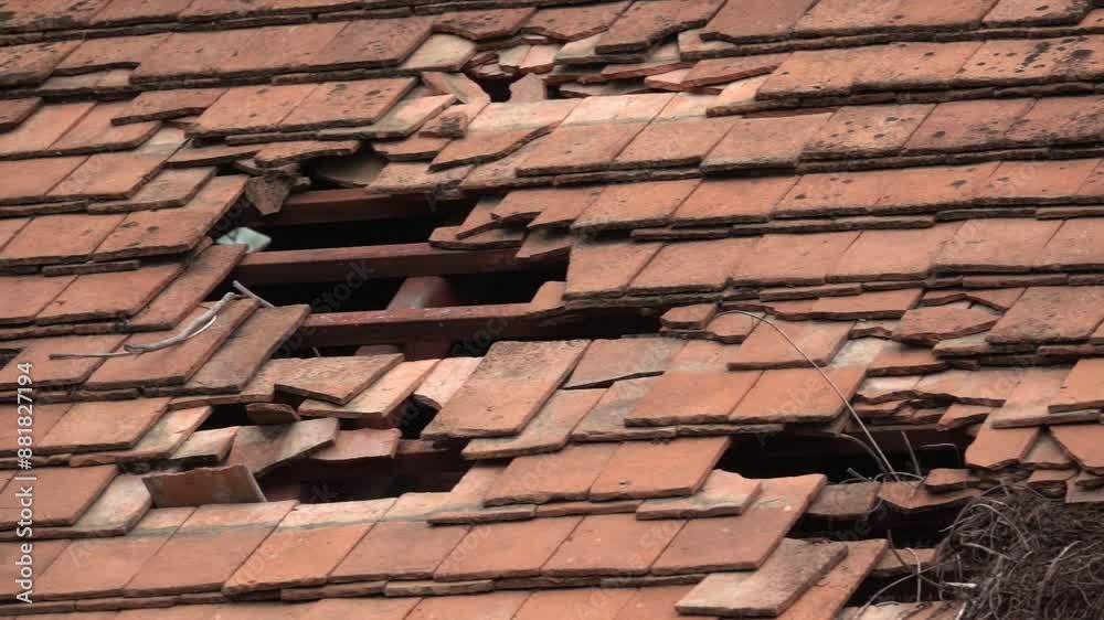 A roof with a hole in it