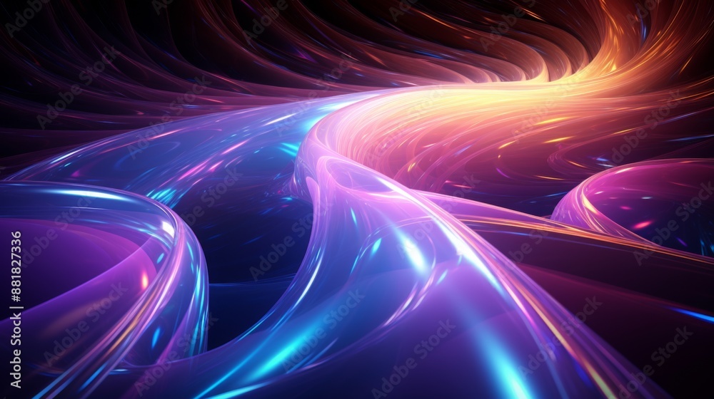 Obraz premium Abstract Neon Waves