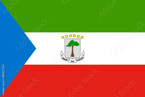 Equatorial Guinea flag official isolated on png or transparent background vector illustration.  