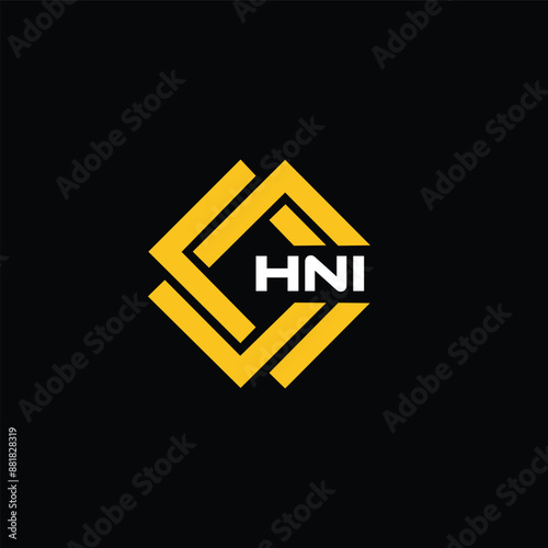  Modern monogram initial letters HNI logo design template