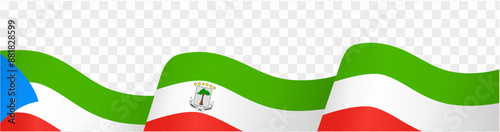 Equatorial Guinea flag wave isolated on png or transparent background vector illustration.  