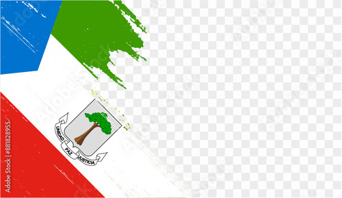 Equatorial Guinea flag brush paint textured isolated on png or transparent background. vector illustration  