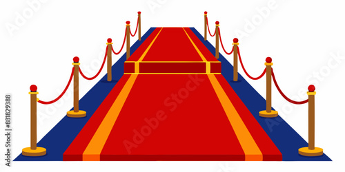 A red carpet isolated vector icon art illustration
