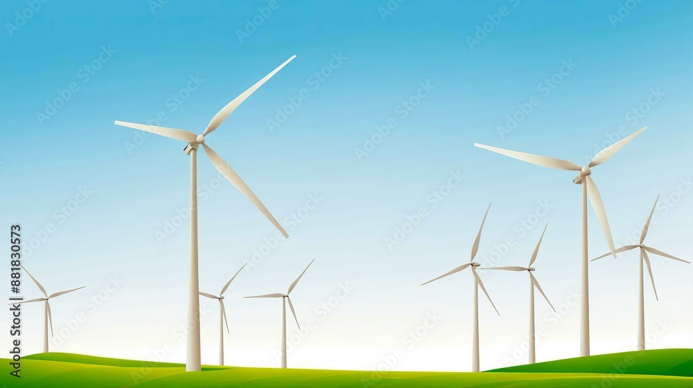 Eco-friendly illustration of a wind turbine, promoting clean energy. Eco-friendly illustration of a wind turbine, promoting clean energy.