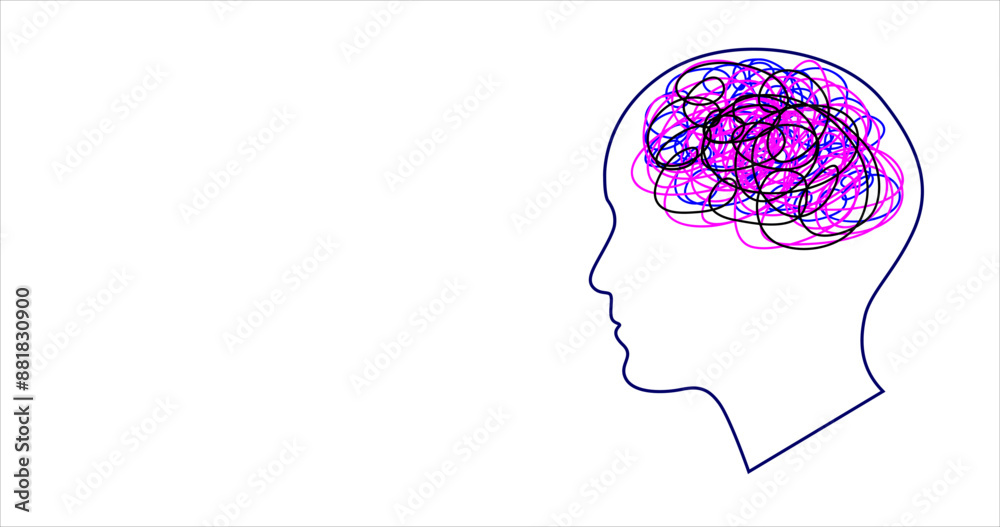 Human head and brain. Brainstorming concept. Vector illustration. Human head and brain. Brainstorming concept. Vector illustration.