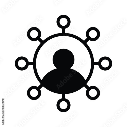 Have a look at this amazing icon of user network in modern style, customizable vector