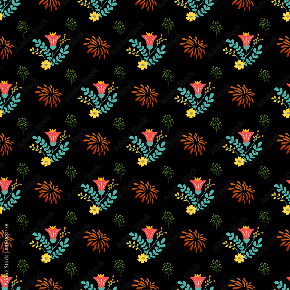 custom made wallpaper toronto digitalFree vector flat design small flowers pattern