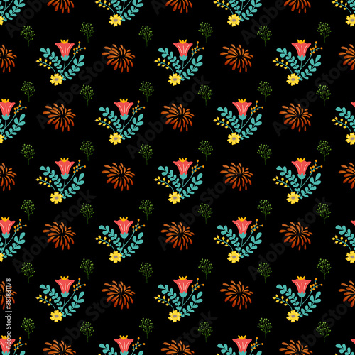 Wallpaper Mural Free vector flat design small flowers pattern Torontodigital.ca