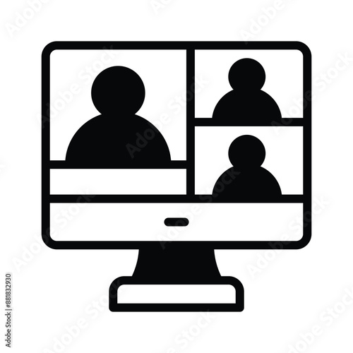 Grab this amazing icon of online meeting in modern style