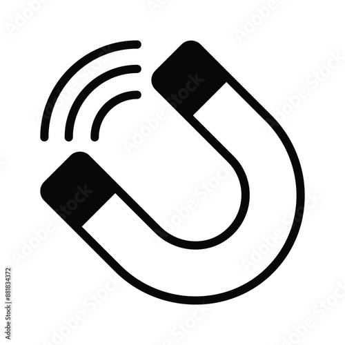 Physics magnet icon in style, scalable vector of attraction