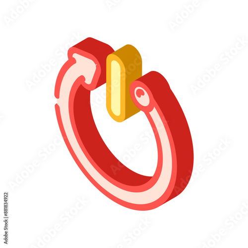 automatic shut down product label caution isometric icon vector. automatic shut down product label caution sign. isolated symbol illustration
