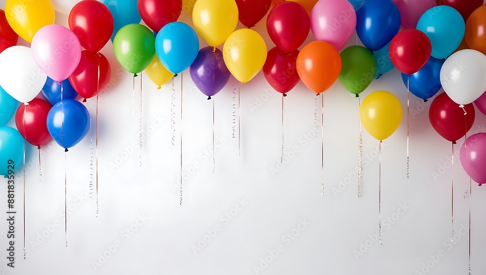 Festive background with colorful balloons. Celebrate birthday, Poster, banner happy birthday. Realistic decorative design elements. illustration Balloon 3d object, colorfu, isolated on white backgroun Festive background with colorful balloons. Celebrate birthday, Poster, banner happy birthday. Realistic decorative design elements. illustration Balloon 3d object, colorfu, isolated on white backgroun