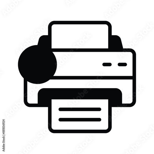 A streamlined printer icon representing printing functionality for documents, images, and more