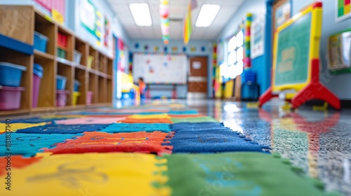 Teacher preparing a lesson plan on a whiteboard Stock Photo with copy space