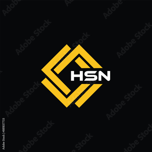 Modern monogram initial letters HSN logo design template