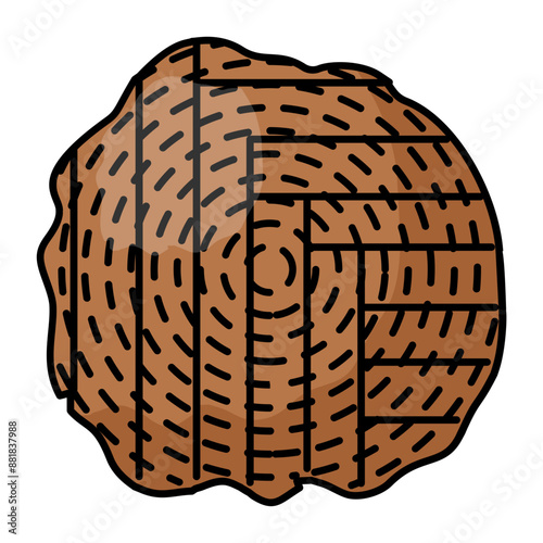 Logs center blade cut  marked out concept,  dimensionally milled piece of lumber  vector icon design, timber and lumber Symbol, Forestry and Deforestation Sign, forest farming and woodlands,   photo