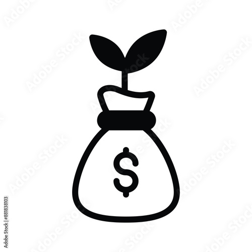 Grab this carefully crafted money plant vector, icon of business development