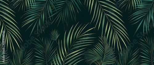 tropical palm leaf and shadow, abstract natural green background