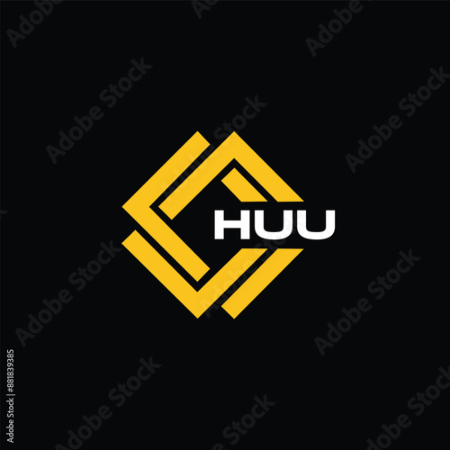  Modern monogram initial letters HUU logo design template photo