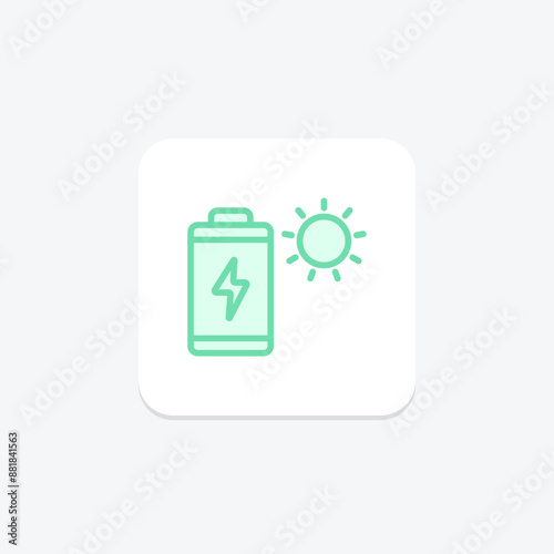 Solar Battery duotone line icon , vector, pixel perfect, illustrator file