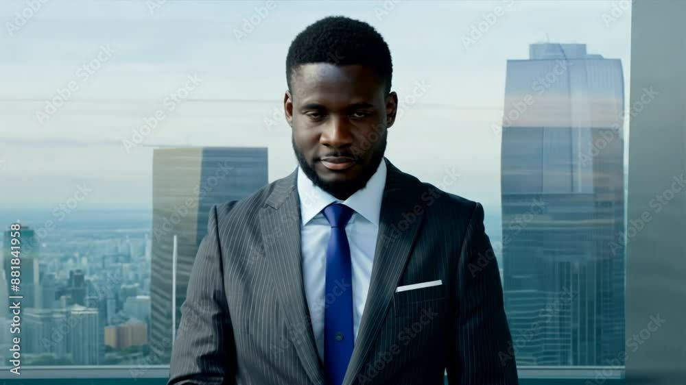 African american bank manager owner ceo business man standing African american bank manager owner ceo business man standing