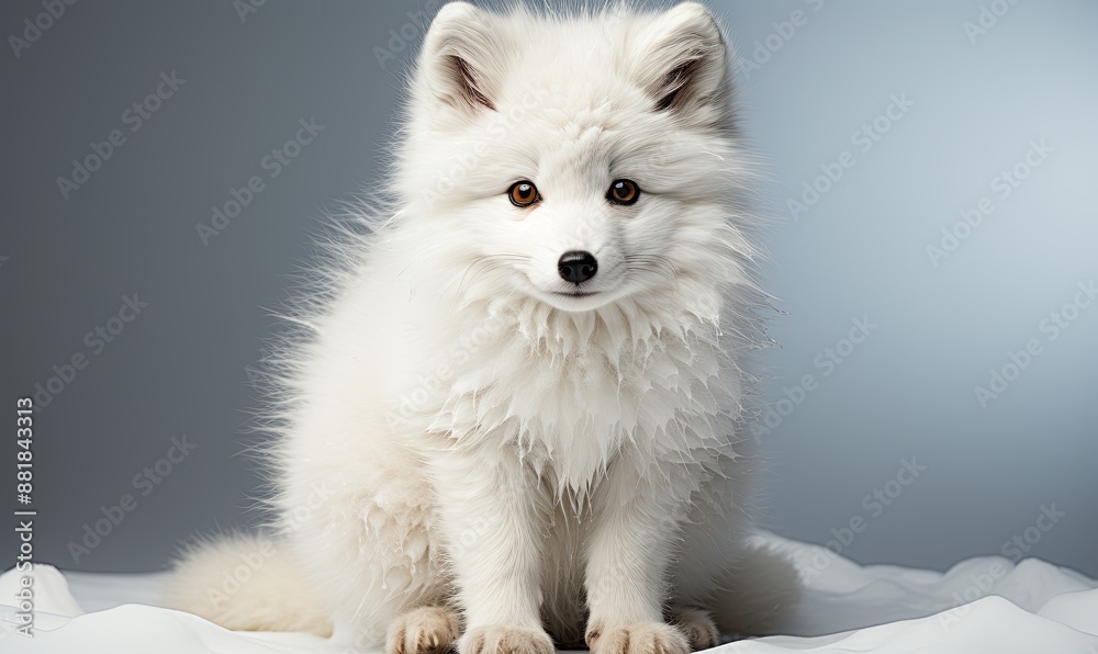 Small White Dog Sitting on White Blanket Small White Dog Sitting on White Blanket