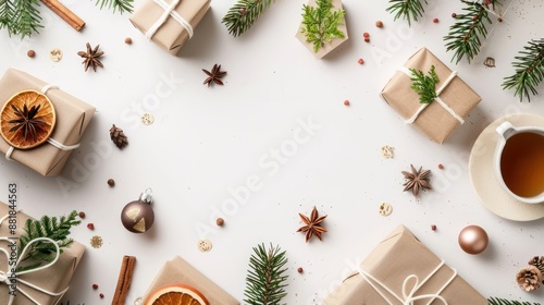 Wallpaper Mural Flat lay on a light background with simple childish decorations and empty space in the center. Torontodigital.ca