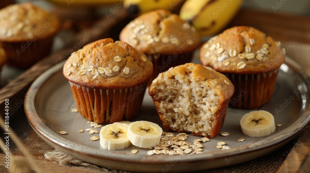 Homemade banana oat muffins