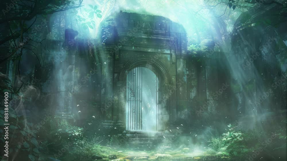 An old building located in the middle of a very haunted and haunted forest. seamless looping time-lapse virtual 4k video Animation Background.