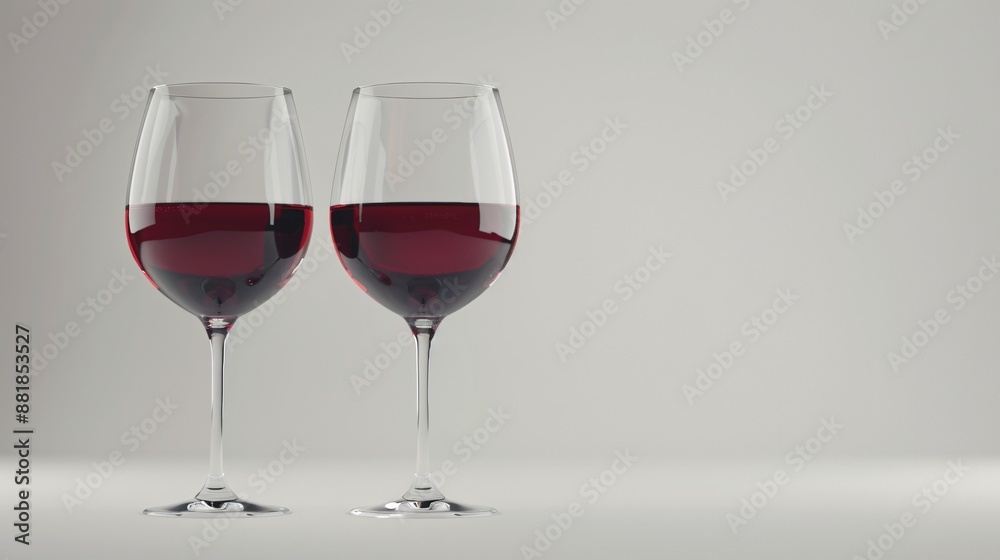 A pair of wine glasses against a clean white backdrop. A pair of wine glasses against a clean white backdrop.