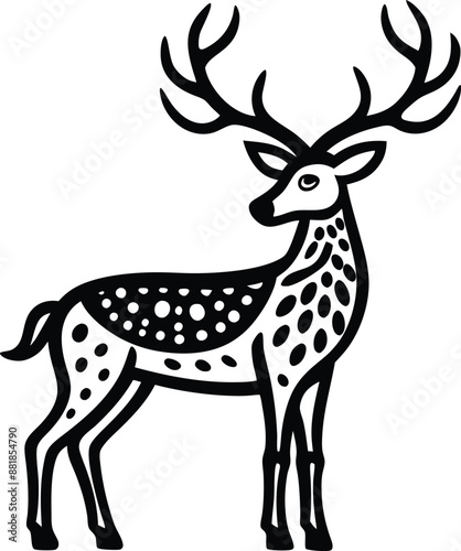 animal, deer, wild, nature, wildlife, mammal, forest, buck, stag, male, background, antlers, fauna, brown, antler,  graphic, horn, head, symbol, silhouette, hunting, black, illustration, element, desi