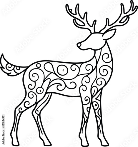 animal, deer, wild, nature, wildlife, mammal, forest, buck, stag, male, background, antlers, fauna, brown, antler,  graphic, horn, head, symbol, silhouette, hunting, black, illustration, element, desi
