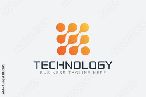 abstract technology company logo, technological icon